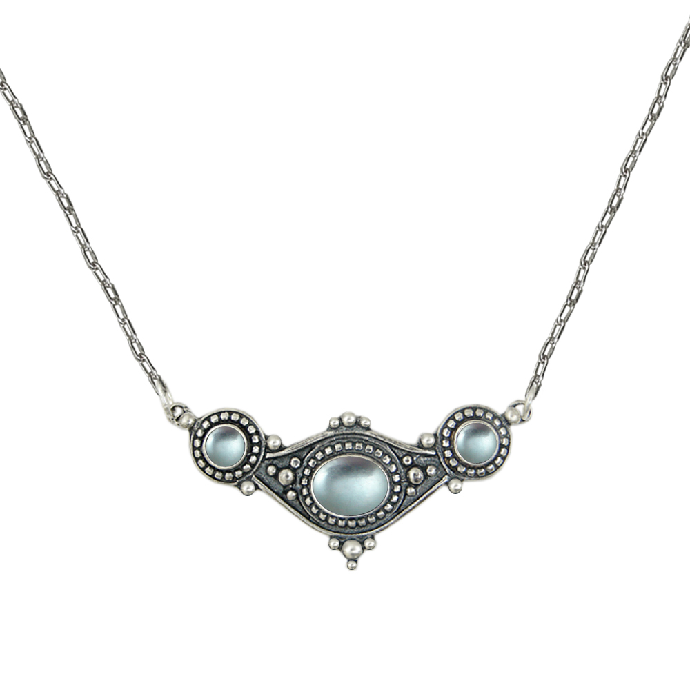 Sterling Silver Necklace With Blue Topaz